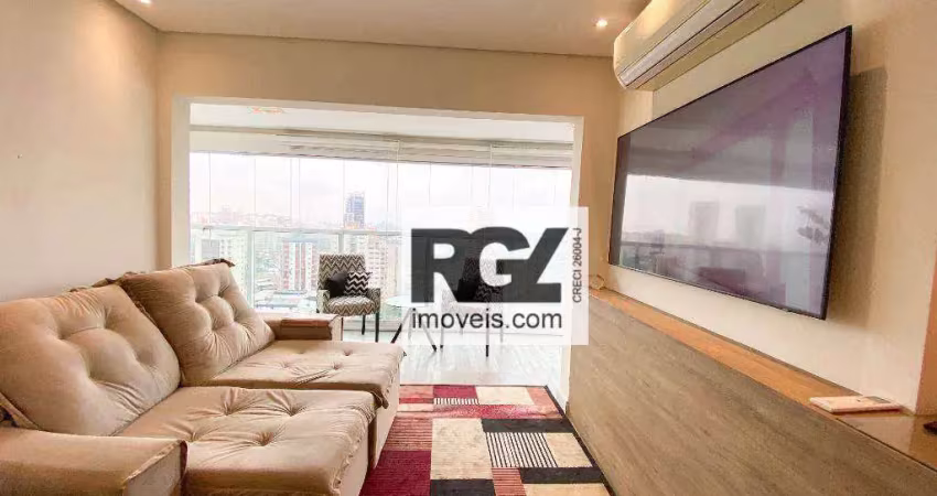 Apartamento com 1 dormitório para alugar, 49 m² por r$ 5.000,00/mês - ponta da praia - santos/sp