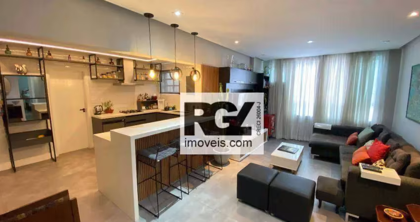 Apartamento com 2 dormitórios à venda, 124 m² por r$ 860.000,00 - ponta da praia - santos/sp