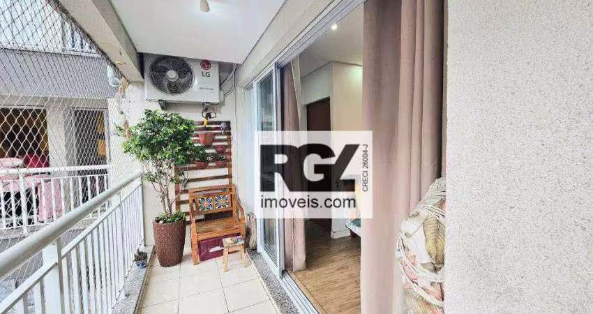 Apartamento com 1 dormitório à venda, 50 m² por r$ 380.000,00 - vila matias - santos/sp
