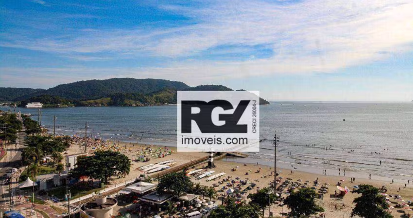 Apartamento clássico no primeiro prédio da orla com 3 dormitórios à venda, 164 m² por R$ 970.000 - Aparecida - Santos/SP