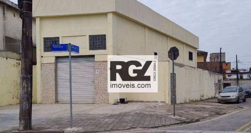 Galpão, 305 m² - venda por R$ 2.200.000,00 ou aluguel por R$ 12.614,07/mês - Macuco - Santos/SP