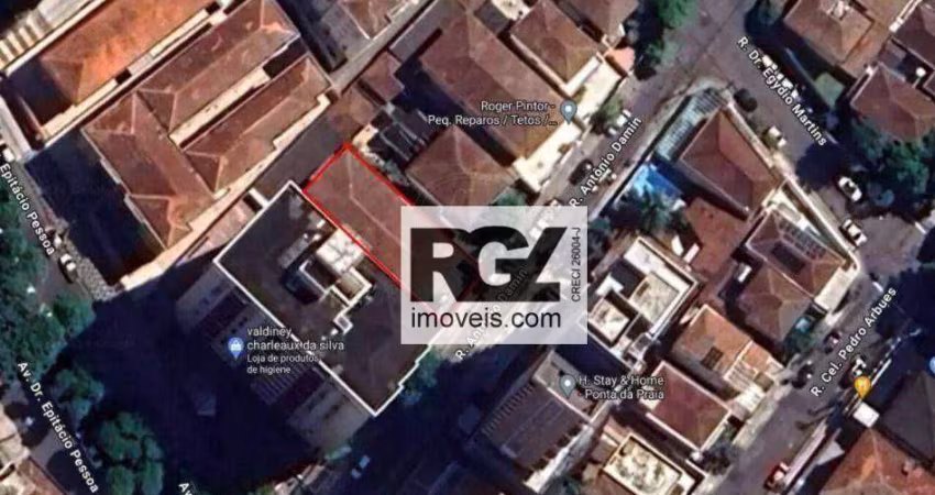 Terreno à venda, 525 m² por R$ 6.500.000,00 - Ponta da Praia - Santos/SP