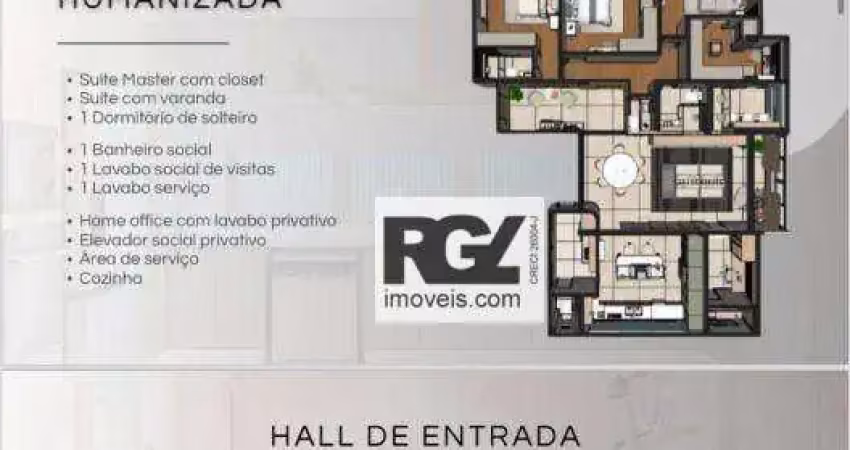 Apartamento com 3 dormitórios à venda, 159 m² por r$ 2.300.000,00 - gonzaga - santos/sp