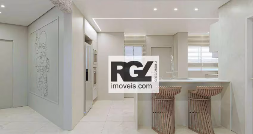 Apartamento com 3 dormitórios à venda, 181 m² por r$ 2.430.000,00 - boqueirão - santos/sp