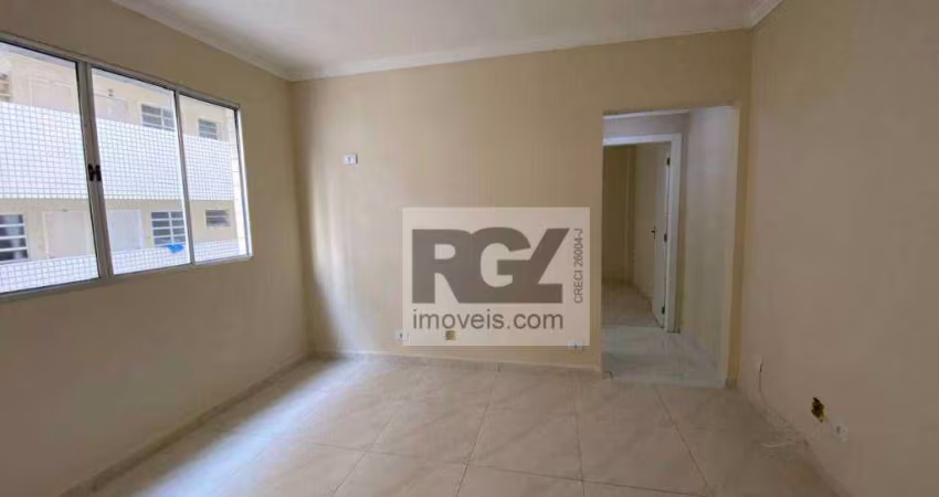 Apartamento com 1 dormitório para alugar, 51 m² por R$ 3.200,00/mês - Gonzaga - Santos/SP