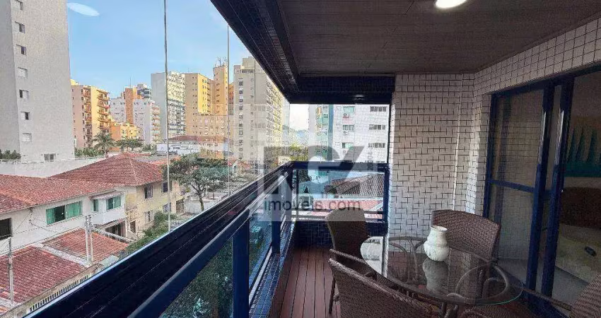 Apartamento com 3 dormitórios à venda, 160 m² por r$ 1.600.000,00 - ponta da praia - santos/sp