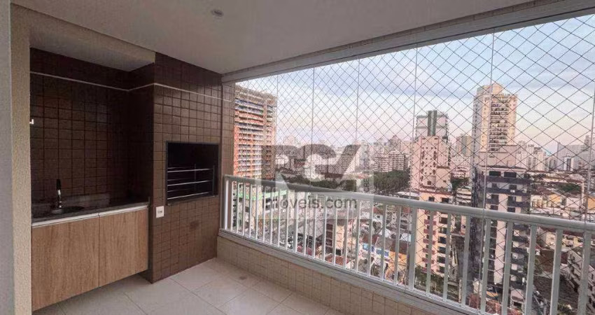 Apartamento com 3 dormitórios para alugar, 111 m² por R$ 6.500,00/mês - Encruzilhada - Santos/SP