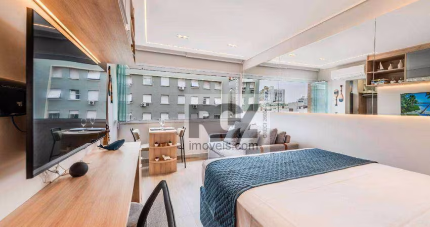 Apartamento com 1 dormitório para alugar, 22 m² por R$ 5.000,00/mês - Embaré - Santos/SP