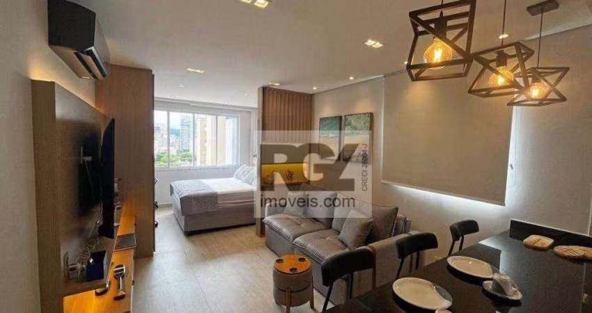 Apartamento com 1 dormitório para alugar, 40 m² por R$ 5.500,00/mês - Gonzaga - Santos/SP