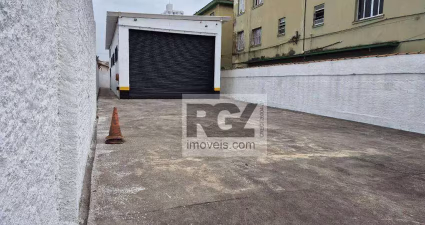 Galpão para alugar, 300 m² por r$ 13.000,00/mês - macuco - santos/sp