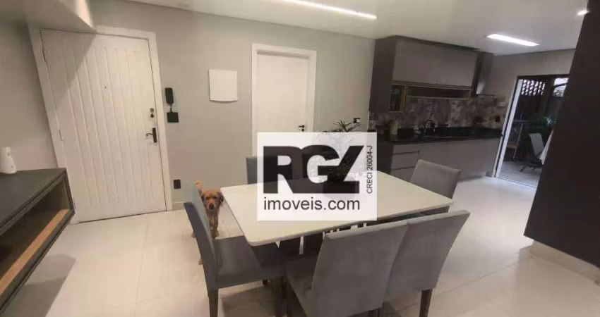 Apartamento garden com 2 dormitórios à venda, 77 m² por r$ 1.060.000,00 - ponta da praia - santos/sp