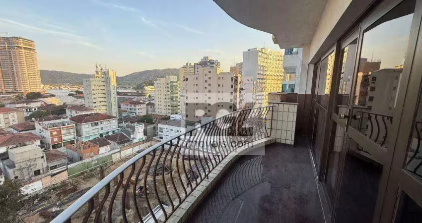 Apartamento vista mar com 4 dormitórios à venda, 294 m² por r$ 1.170.000 - ponta da praia - santos/sp