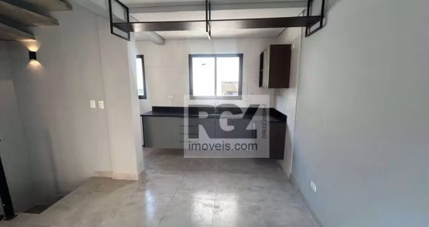 Village com 2 dormitórios para alugar, 116 m² por r$ 5.000,00/mês - marapé - santos/sp