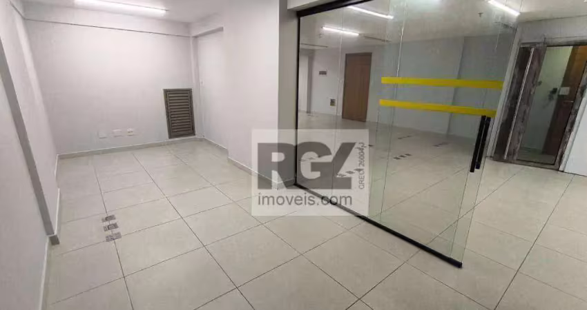 Sala para alugar, 53 m² por r$ 3.500,00/mês - marapé - santos/sp