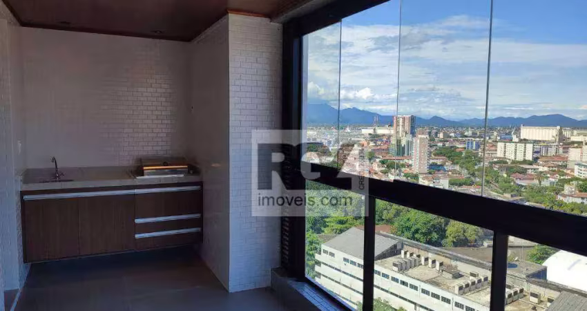 Apartamento com 1 dormitório para alugar, 83 m² por r$ 5.200,00/mês - boqueirão - santos/sp