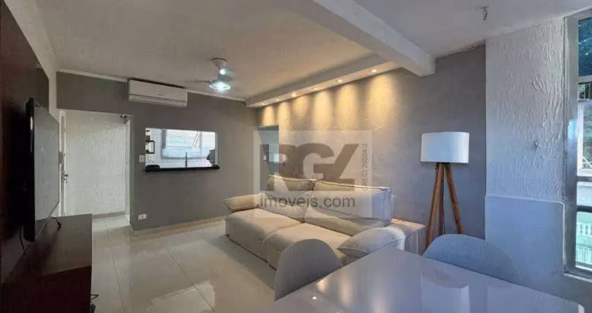 Apartamento com 1 dormitório à venda, 55 m² por r$ 300.000,00 - itararé - são vicente/sp