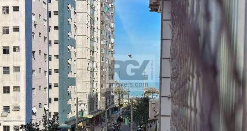 Apartamento estilo studio dividido com vista mar para venda na ponta da praia em santos
