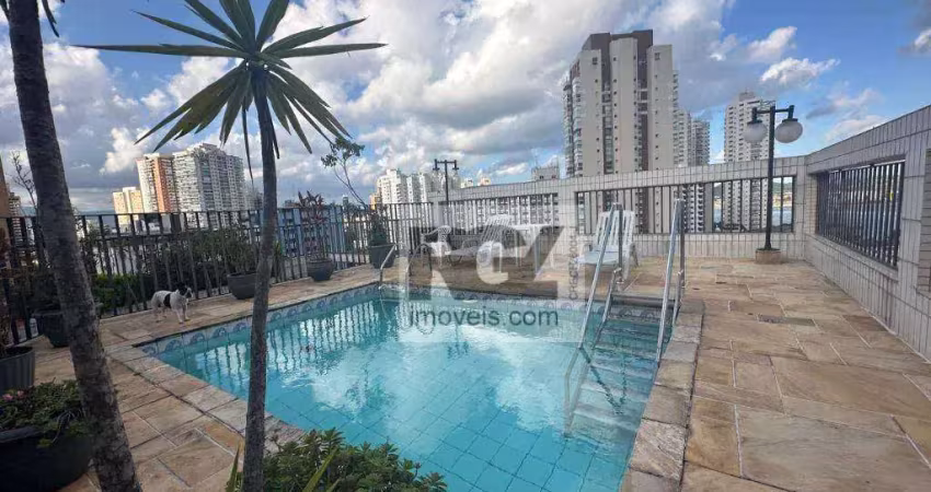 Cobertura com 4 dormitórios à venda, 361 m² por r$ 2.500.000,00 - ponta da praia - santos/sp