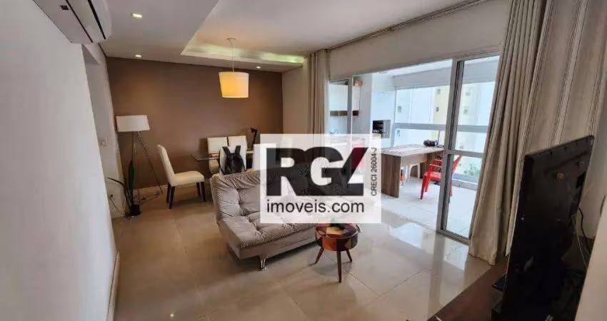Apartamento com 3 quartos para alugar, 111 m² por r$ 7.500/mês - ponta da praia - santos/sp