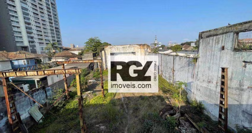Terreno à venda, 1565 m² - Encruzilhada - Santos/SP