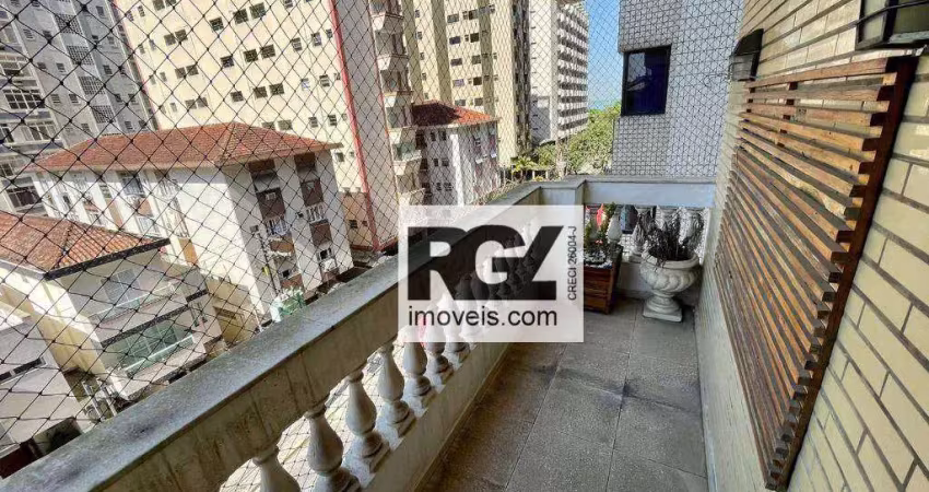 Apartamento com 3 dormitórios à venda, 277 m² por r$ 1.800.000,00 - aparecida - santos/sp