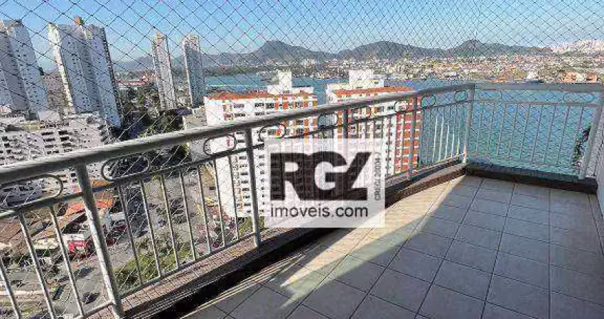 Apartamento com 3 dormitórios para alugar, 199 m² por r$ 15.000,02/mês - ponta da praia - santos/sp