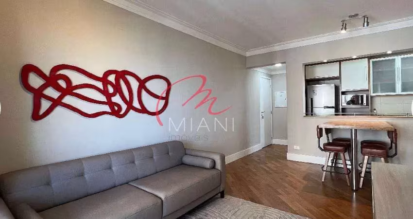 Apartamento mobiliado para locação com 2 quartos (1 suíte), 72m², sacada e 2 vagas de garagem – pró