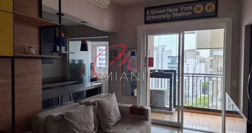 Apartamento para locação na vila nova conceição com 48m², 1 quarto, 1 banheiro e 1 vaga de garagem