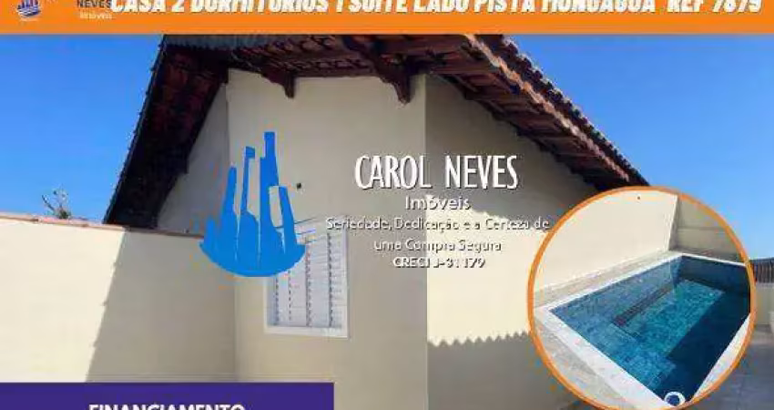 Casa 2 dormitórios suíte  lado pista financiamento bancário mongaguá