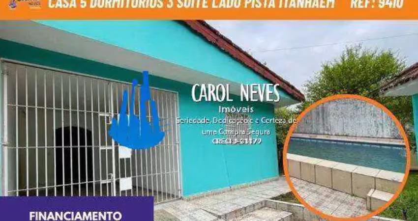 Casa 5 dormitórios 3 suítes piscina lado pista financiamento itanhaém