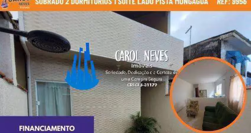 Sobrado 2 dormitorios 1 suite lado pista financiamento bancario mongagua