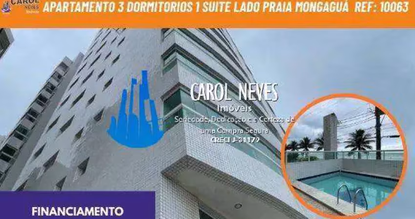 Apartamento 3 dormitórios 1 suíte financiamento bancário centro mongaguá