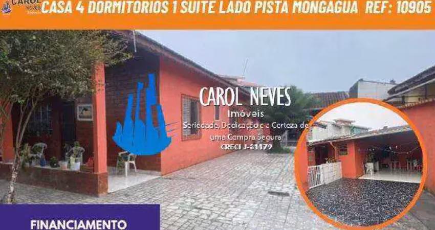 Casa com edicula 4 dormitórios 1 suíte lado pista financiamento mongaguá