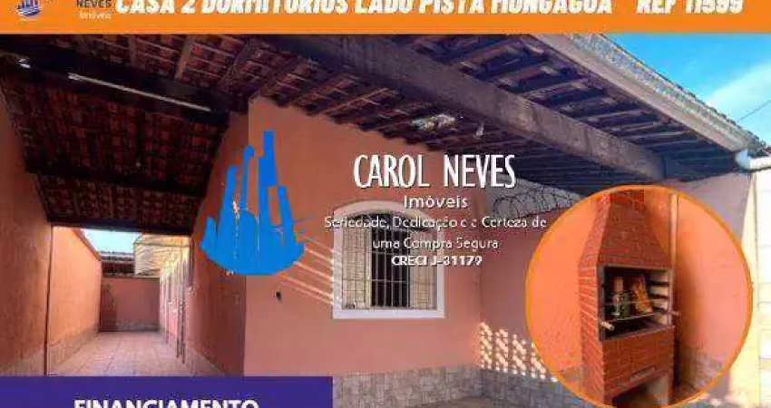 Casa 2 dormitorios lado pista financiamento bancario mongagua