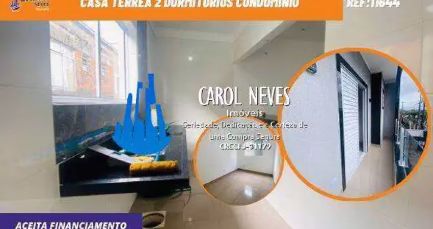 Casa terrea 2 dormitorios condominio financiamento sao vicente