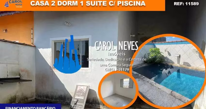 Casa 2 dormitorios suite lado praia  itanhaem entrada 150 mil + parcelas