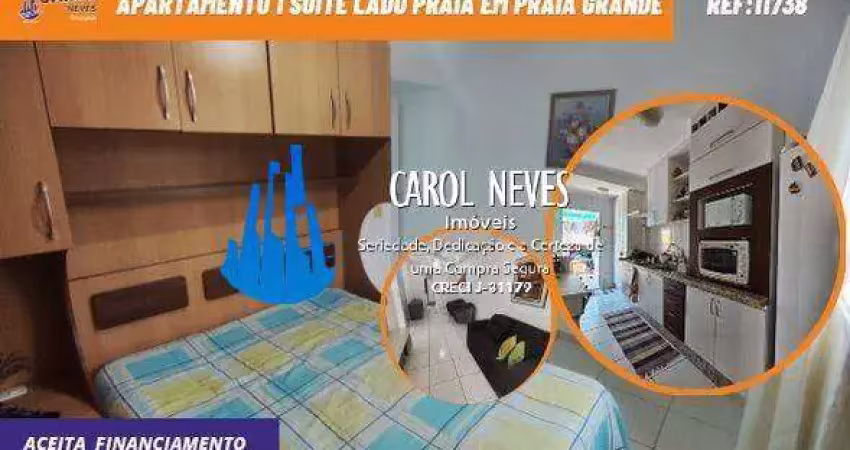 Apartamento 2 dormitorios 1 suite lado praia financiamento praia grande