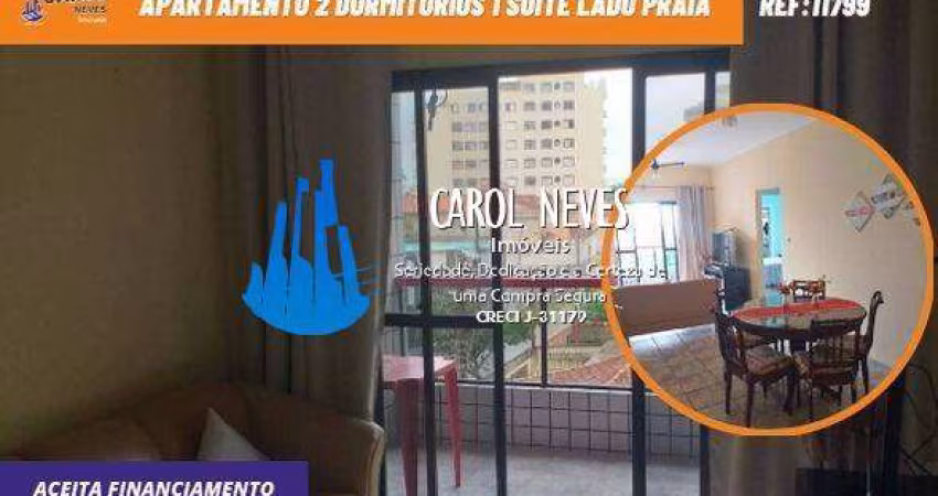 APARTAMENTO 2 DORMITORIOS 1 SUITE LADO PRAIA FINANCIAMENTO MONGAGUA