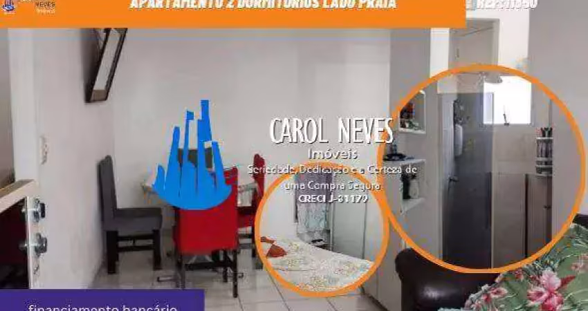 Apartamento 2 dormitorios lado praia financiamento bancario praia grande
