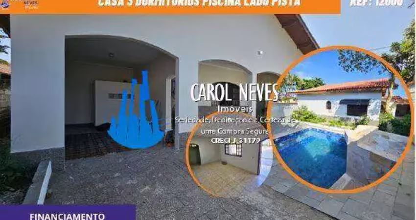 Casa 3 dormitorios piscina lado praia financiamento mongagua