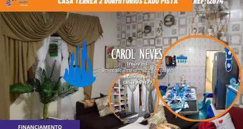 Casa terrea 2 dormitorios lado pista parcelamento direto itanhaem