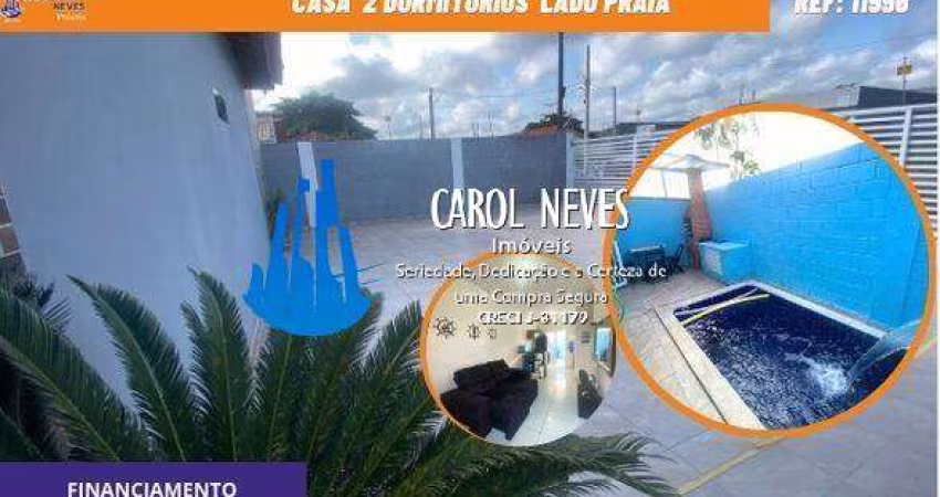 CASA EM CONDOMÍNIO  2 DORMITORIOS PISCINA LADO PRAIA FINANCIAMENTO ITANHAEM