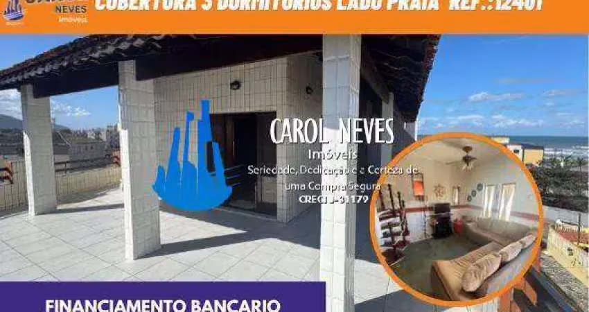 Cobertura venda 3 dormitorios 2 suites churrasqueira mongagua lado praia