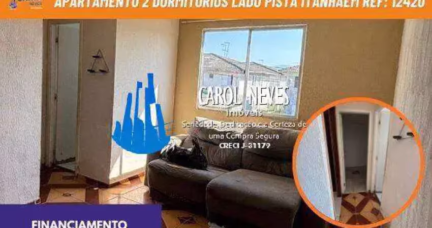 Apartamento 2 dormitorios lado pista financiamento itanhaem