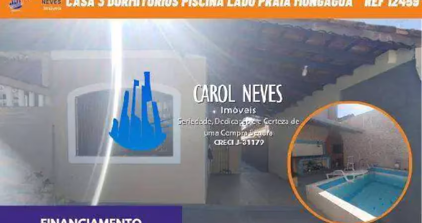 Casa 3 dormitorios piscina lado praia financiamento mongagua