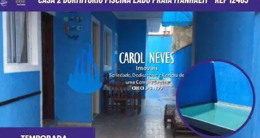 Casa locacao temporada 2 dormitorios piscina lado praia itanhaem
