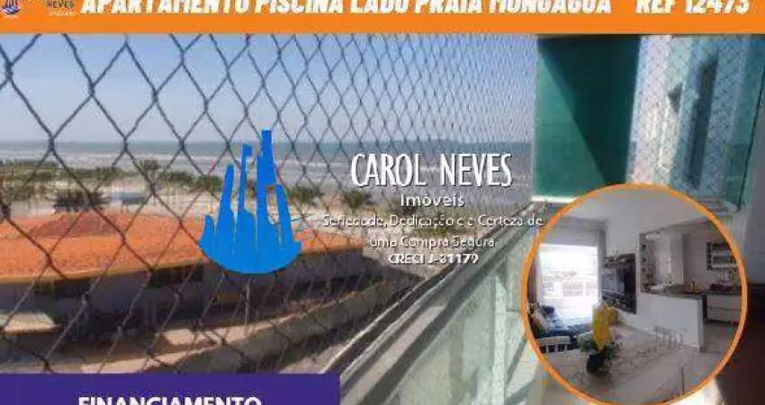 Apartamento 2 dormitorios 1 suite piscina lado praia financiamento mongagua