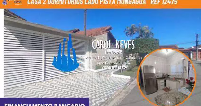 Casa 2 dormitorios lado pista financiamento bancario mongagua