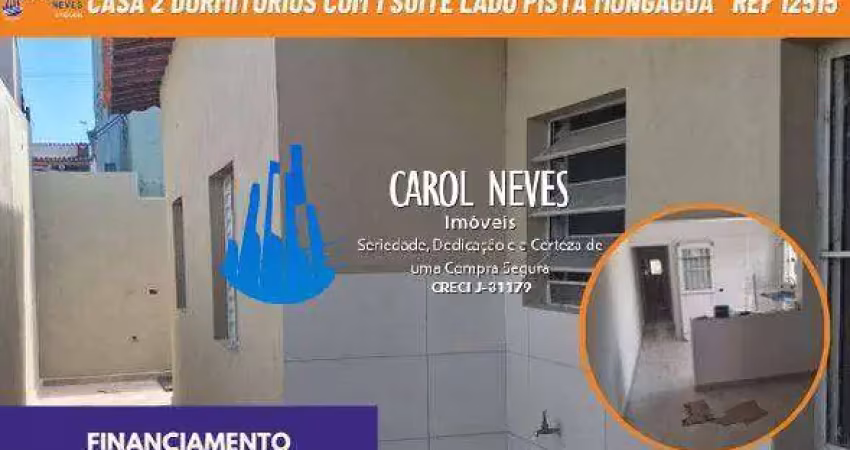 Casa geminada 2 dormitorios 1 suite lado pista financiamento mongagua