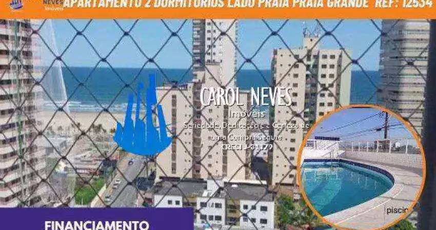 Apartamento 2 dormitoriod 1 suite lado praia financiamento praia grande